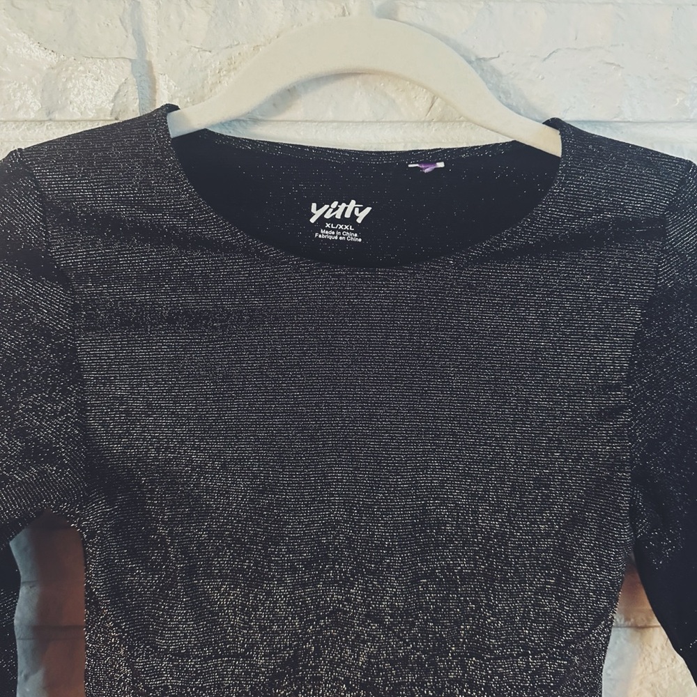 YITTY Black Glitter Long Sleeve Bodysuit - Picture 4 of 6
